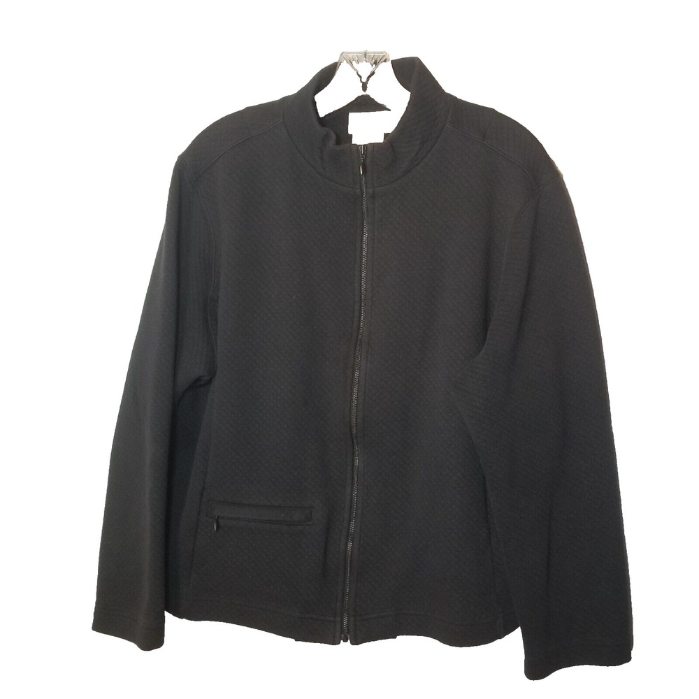EP Pro Quilted Black‎ Full Zip High Collar Zip Pocket Quilted Jacket Size XL